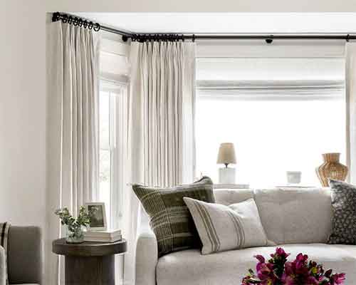 Minimalist window covering solution for a modern apartment.