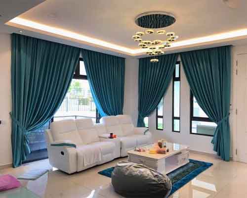 Premium fabric curtains in a sophisticated domestic setting.